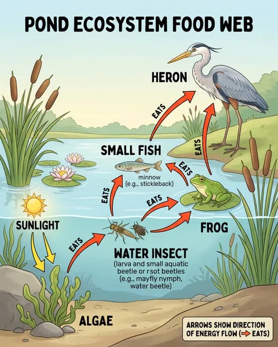 Pond Ecosystem Food Web - K-12 Science